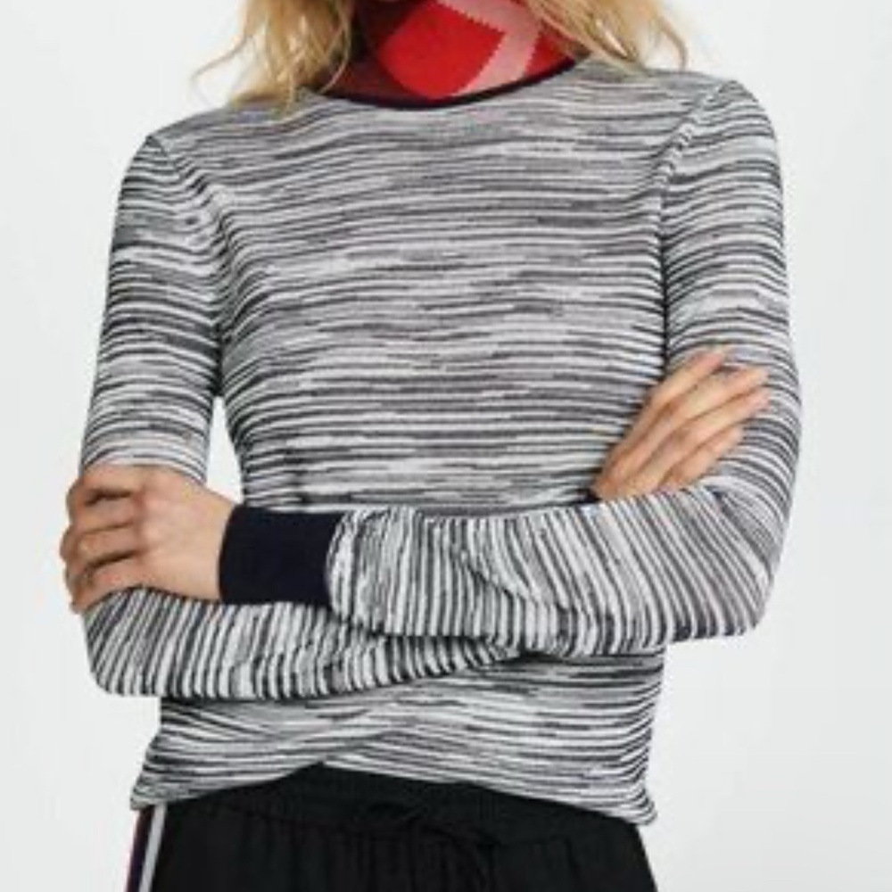 Tory Burch Arielle Turtle Neck Sweater Women’s XS Contrast Trim Preppy Designer